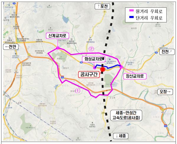 우회도로 안내도