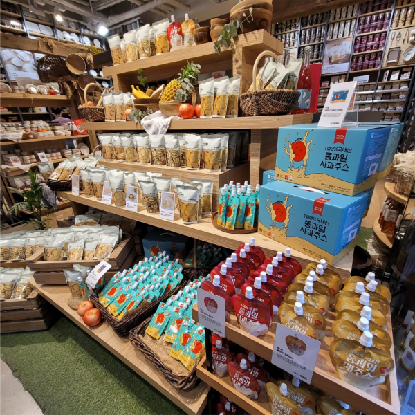 무인양품 입점 통과일 사과주스 제품