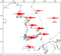 광대역 관측소에서 관측된 튀르키예 지진