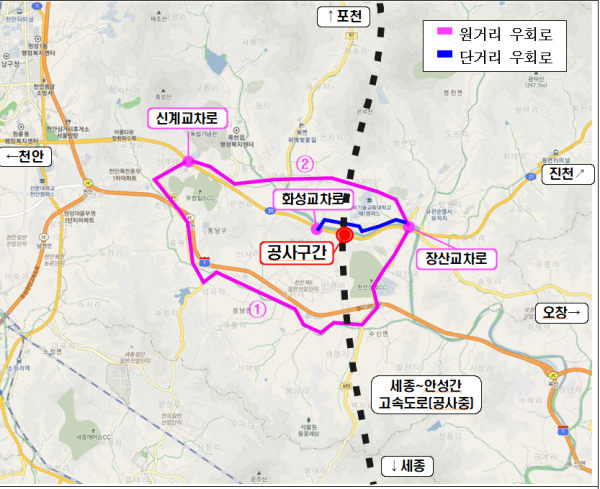 우회도로 안내도