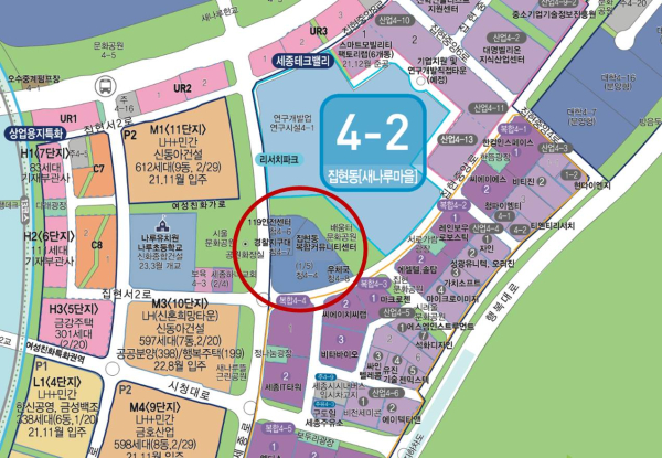 집현동 복합커뮤니티센터 건립사업 착공 위치도