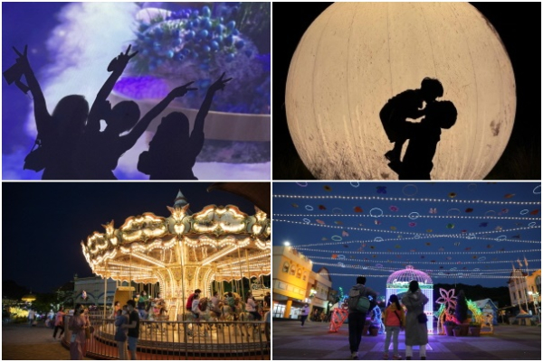 LED 조명과 컴퓨터 기술로 만들어지는 디지털 미디어 아트를 10시까지 운영