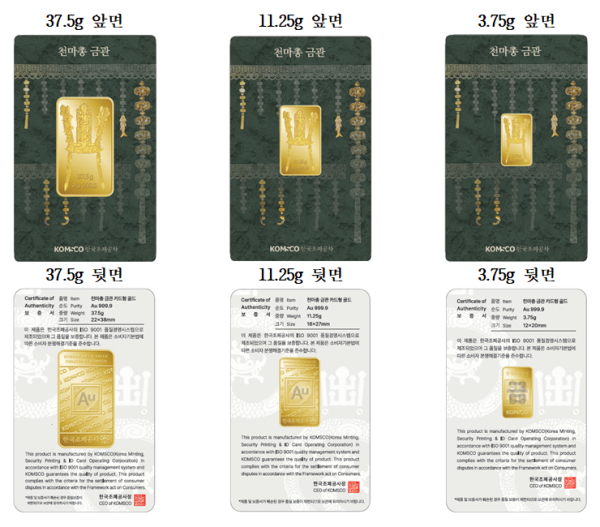 경주 천마총 발굴 50주년 기념 ‘카드형 골드’ 이미지 사진