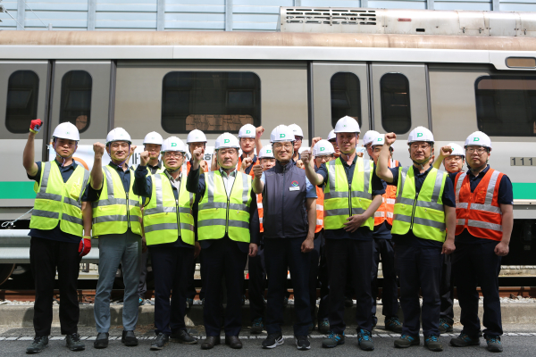 ‘열차탈선 대비 비상 훈련’ 진행 단체사진