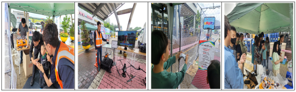 천안호두휴게소에서 연휴 첫날 ‘드론 체험장’ 운영 모습