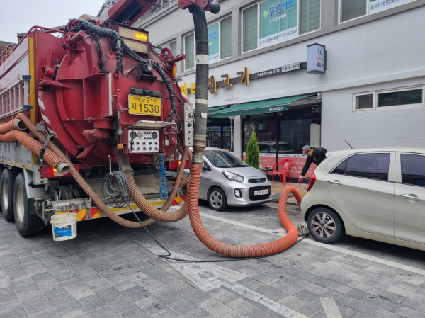 하수도 준설 작업 현장