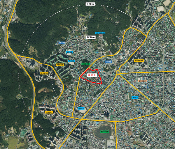 읍내구역 재개발 정비사업 대상지 위치도