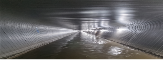 한밭중학교 앞 복개구조물 보수 공사 완료한 모습