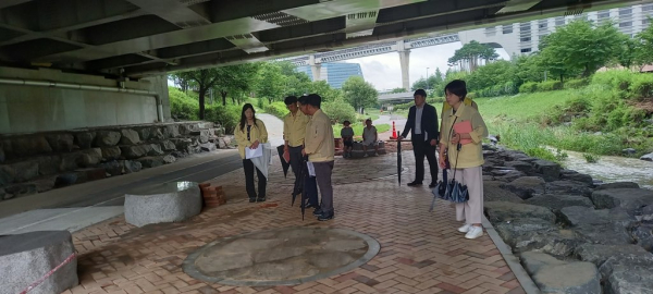 고기동 세종부시장, 집중호우 피해우려지역 현장점검 모습