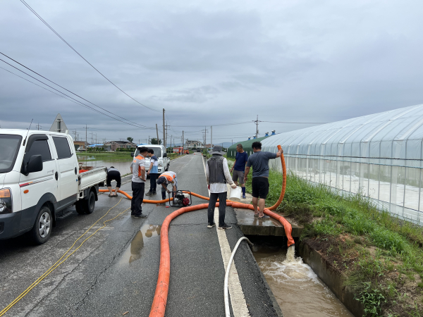 동면 장송리 침수 피해 복구 현장/천안시 제공