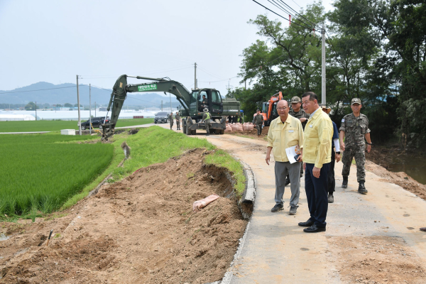 집중호우 피해 복구 사진 - 우성면 목천리 모습