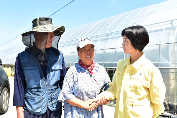 김영 농업기술원장 집중호우 피해 복구현장 방문