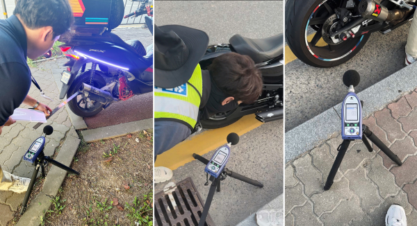 지난 3일 서산호수공원 일원에서 불법 구조변경 이륜차 합동단속을 추진하고 있는 모습