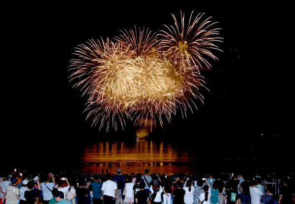 보령머드축제 폐막식 불꽃판타지 사진