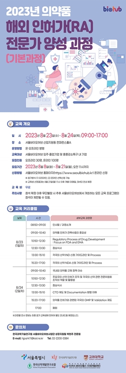 2023년 의약품 해외 인허가 전문가 양성 과정