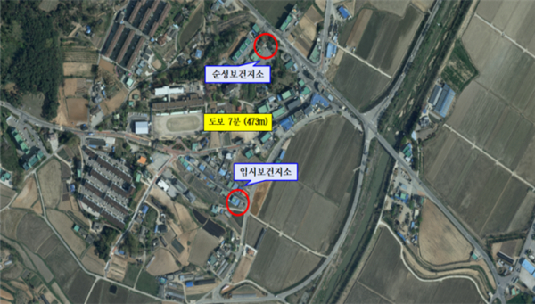 순성보건지소 임시보건지소 지도