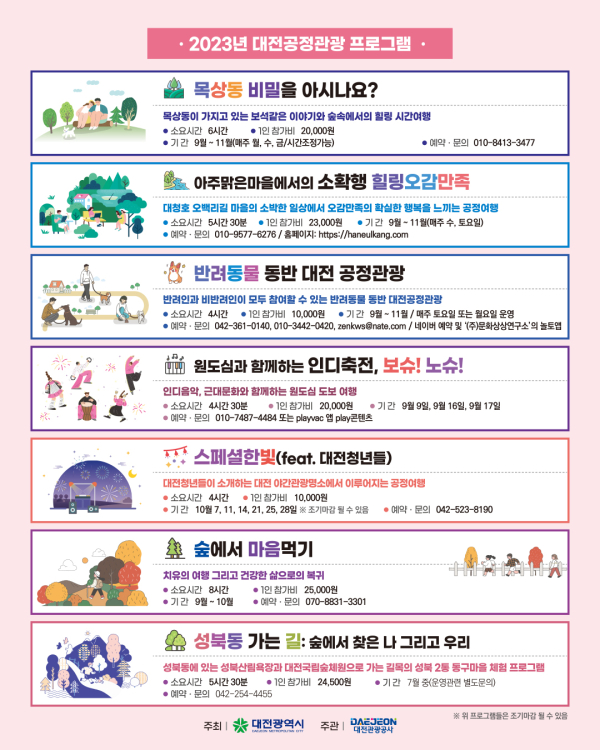 ‘2023 대전공정관광 프로그램 운영’참가자 모집 포스터