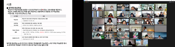 ‘대학 간 혁신 교수법 우수사례 공유 워크숍’ 온라인 진행 모습