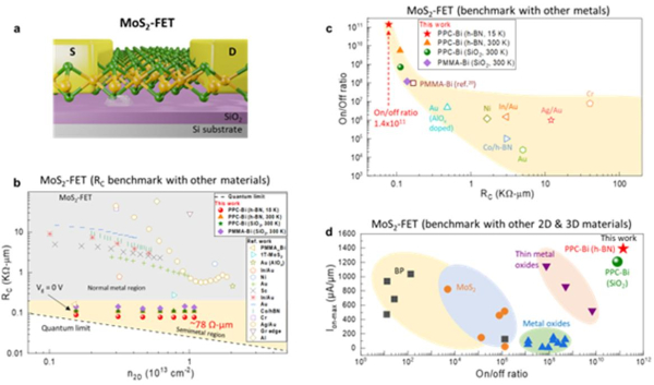 잔류물 없는 대면적 단일층 MoS2-FET 제조 설명도