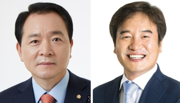 (왼쪽부터) 국민의힘 성일종 국회의원, 더불어민주당 조한기 전 청와대 1부속실장.(이상 여야순)