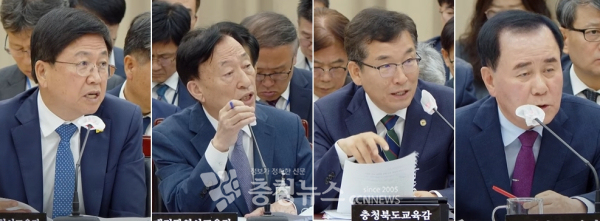 왼쪽부터 최교진 세종교육감, 설동호 대전교육감, 윤건영 충북교육감, 김지철 충남교육감