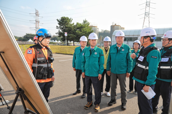 지난 25일, 한국동서발전(주) 당진발전본부에서 안전한국훈련 실시 모습