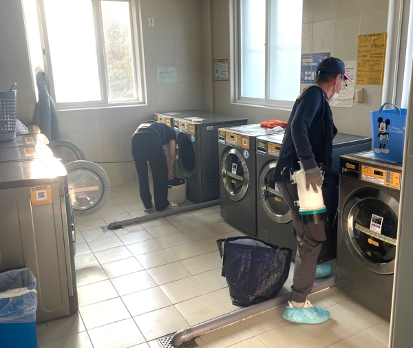 생활관 방역 및 소독 모습