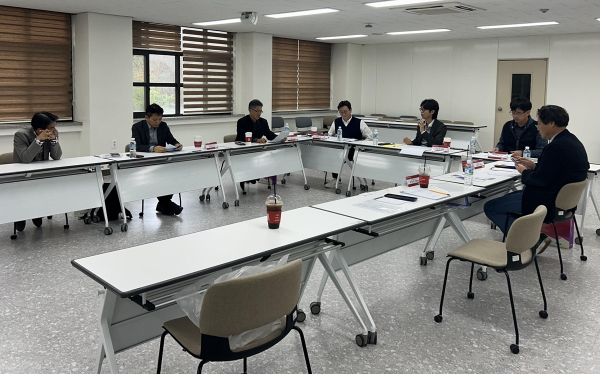 목원대 ‘2차년도 LINC 3.0 상반기 성과점검을 위한 자체평가위원회’ 회의 모습.