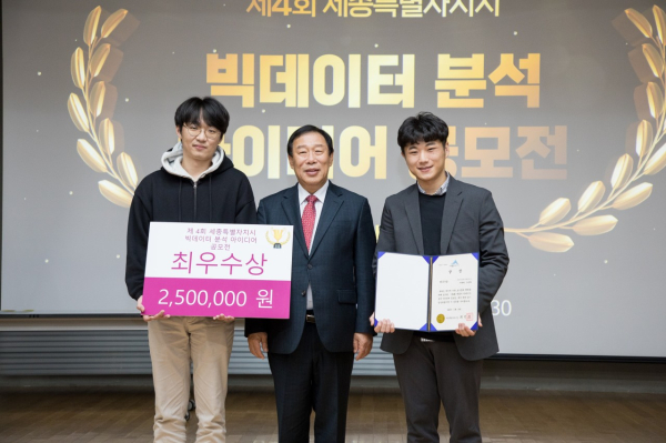 빅데이터 분석 아이디어 공모전 최우수상 시상모습