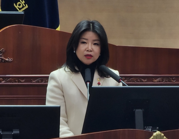 5분 발언을 하는 유수희 천안시의원/사진=박동혁 기자