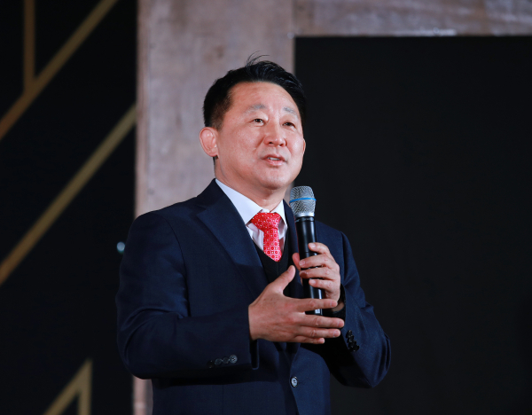 대전 서구, 학생들을 위한 마약 중독예방 뮤지컬 진행전 서철모 구청장 인사말 장면