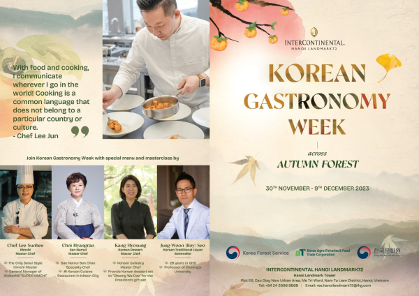 베트남 인터컨티넨탈 호텔 ‘한국 미식 주간’ 홍보물