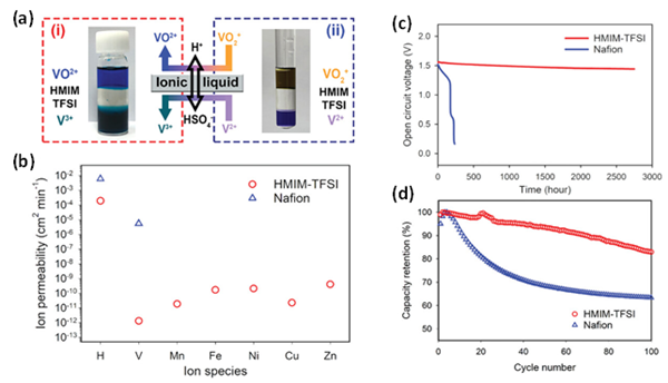 VRFB 작동원리 및 나피온 분리막과의 성능비교