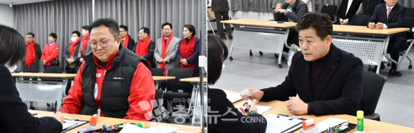 왼쪽부터 국민의힘 조수연 서구갑 당협위원장, 조성호 전 서구의원