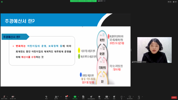 지난 14일, 추경 및 결산 작성의 실제 교육 진행 모습