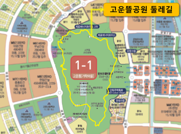 고운뜰공원 둘레길 노선