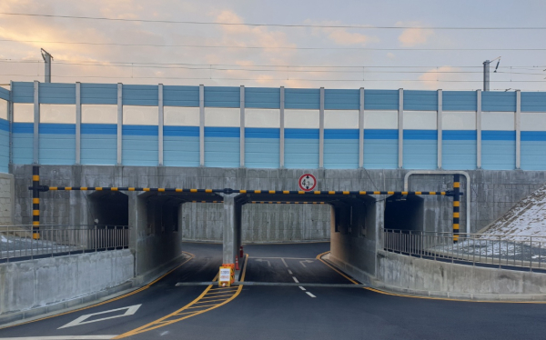 호남선 서대전~가수원간 (매천교 지하차도 개량 후 모습)