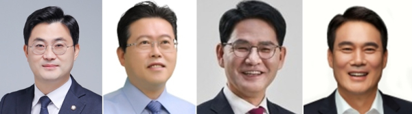 (왼쪽부터)이정문 국회의원, 장기수 국회공직자 윤리위원, 이창수 천안병 당협위원장, 신진영 대통령실 행정관