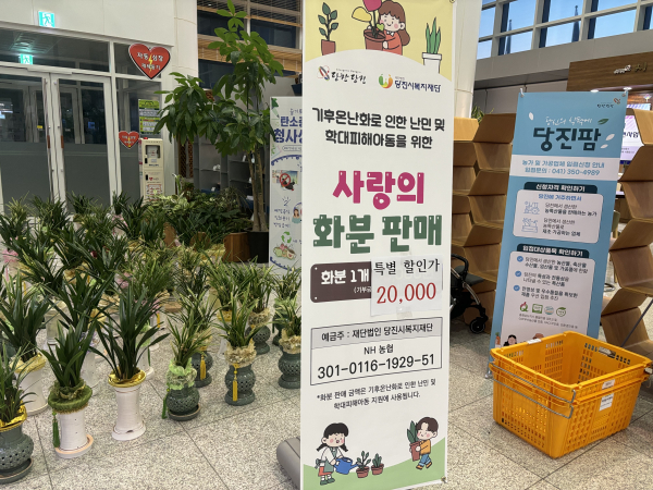 공직자들이 기탁한 화분 사진