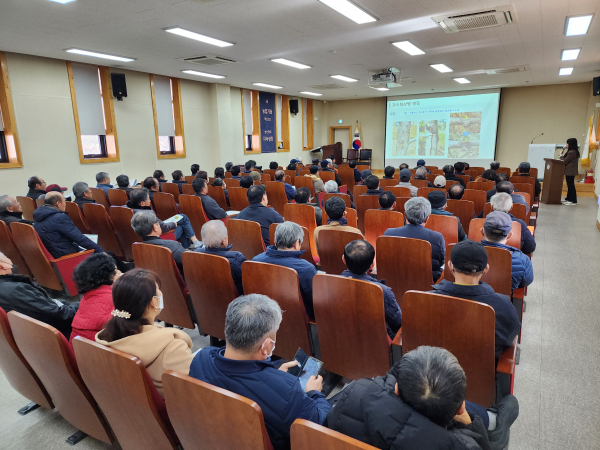 ‘과수화상병 예방을 위한 과원 관리 교육’ 진행 모습