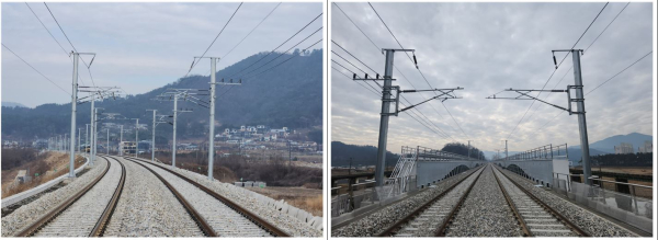 밀양강교 신설구간 전경
