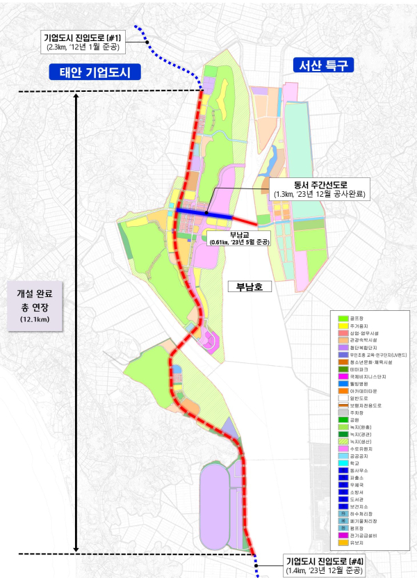 동서 주간선도로 위치도