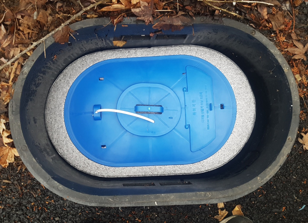 수도계량기 동파방지 보온재 설치 모습