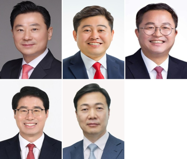 (윗줄 왼쪽부터) 국민의힘 대전 서구갑 경선 주자. 김경석 전 서구의원, 조성호 전 서구의원, 조수연 전 당협위원장<br><br>(아랫줄 왼쪽부터) 국민의힘 대전 서구을 경선 주자. 양홍규 전 당협위원장, 이택구 전 대전시 행정부시장.  
