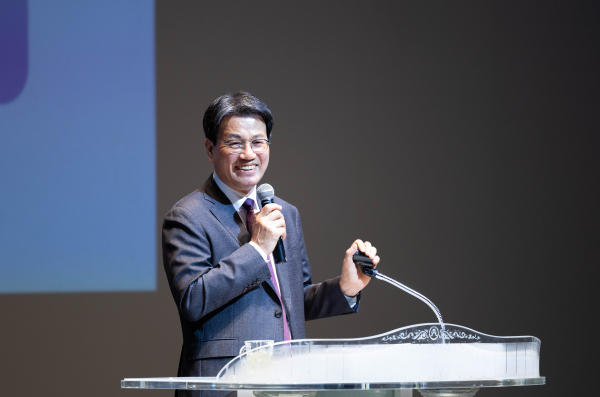 김돈곤 청양군수 ‘지역 변화와 군민 행복’ 주제 특강 진행 모습