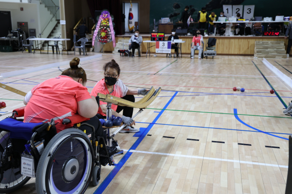 지난해 3월 태안종합실내체육관에서 열린 ‘제5회 충청남도지사배 전국보치아선수권대회’ 모습.