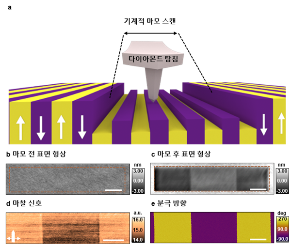 강유전체 표면의 비대칭 트라이볼로지(마찰 및 마모)