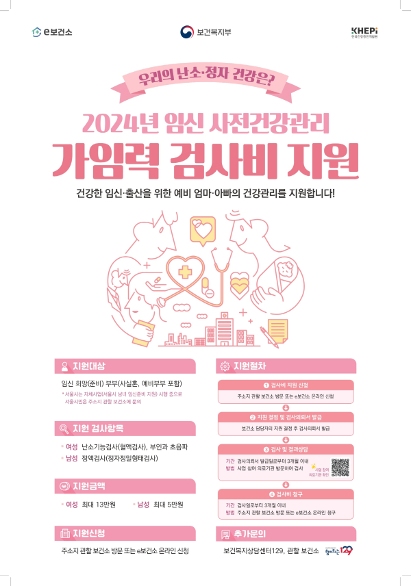 임신 사전건강관리 지원 사업 포스터