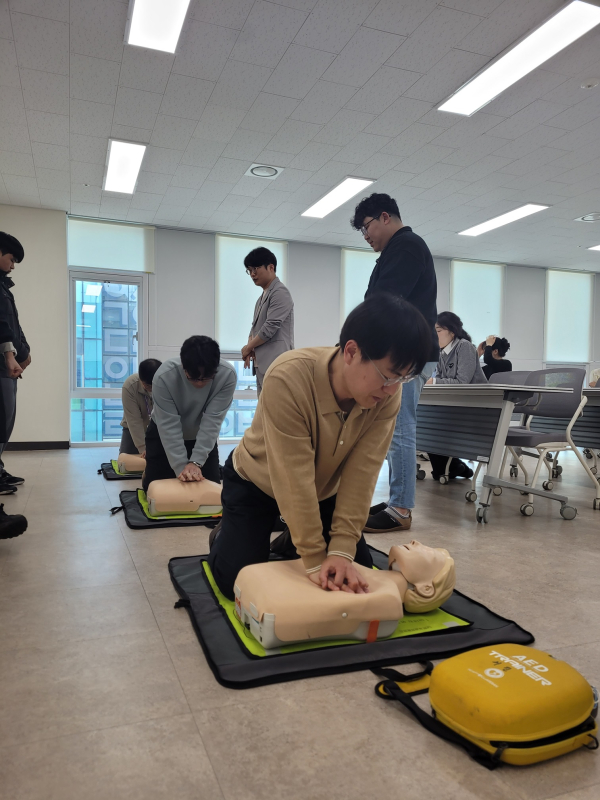 18일, 위급상황 골든타임 확보를 위한  실습교육 진행