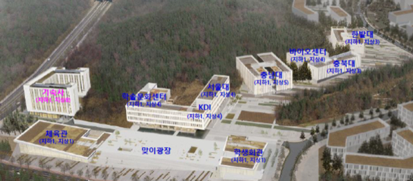 공동캠퍼스 임대형캠퍼스 입주대학 배치도